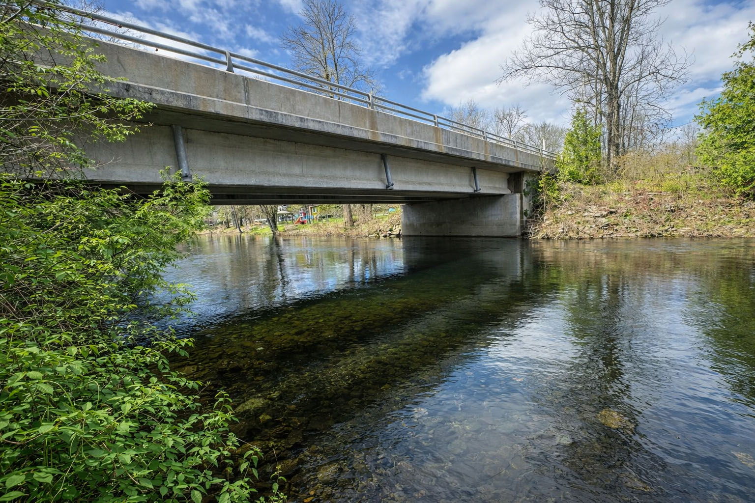 Completed Crowe Bridge municipal infrastructure project built by Ontario civil contractor